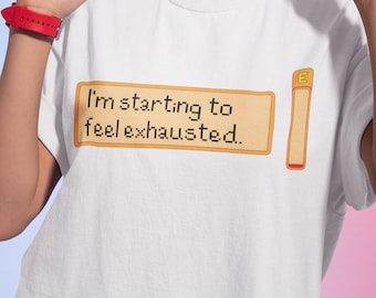 I Feel Exhausted Unisex Graphic Tee, Farming Game, Dew Valley, Star RPG Game