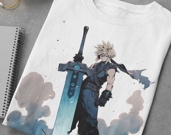 Young Cloud Unisex Graphic Tee, FF7 Shirt, Final Fantasy Tee, FF Merch, Moogle Shirt