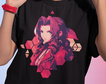 Comic Aeris Anime  Softstyle T-Shirt, FF7 Shirt, Final Fantasy Tee, FF Merch, Moogle Shirt