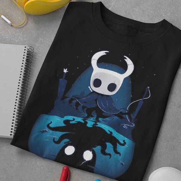 Hollow Reflection Unisex Graphic Tee, Gaming T-Shirt, Videogame Indie Shirt, Insect Shirt, Beetle Tshirt, Hollow Knight Shirt