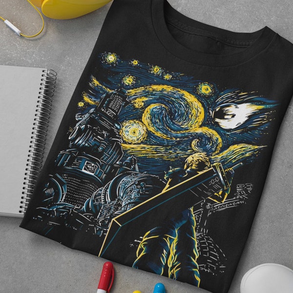 Starry Mako Reactor Unisex Graphic Tee, FF7 Shirt, Final Fantasy Tee, FF Merch, Moogle Shirt