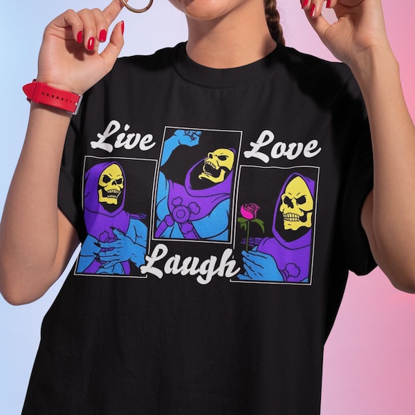 Live Laugh Love Meme Unisex Graphic Tee, 80s Meme Shirt, Live Laugh Meme Shirt, Funny Gift Tee