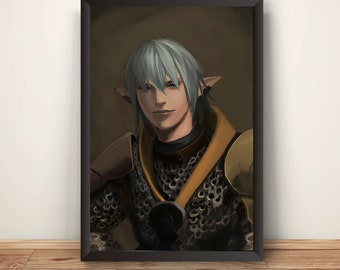 Haurchefant Homage Vertical Poster, FF Poster, FFXIV Wall Art, Eorzea Poster, Fantasy Print