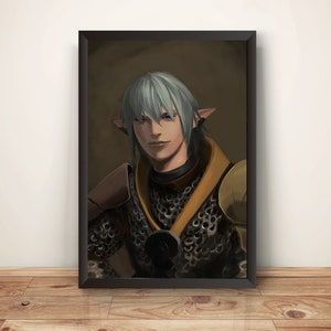 Haurchefant Homage Vertical Poster, FF Poster, FFXIV Wall Art, Eorzea Poster, Fantasy Print