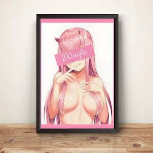 Devil Waifu Vertical Poster, Waifu Material Wall Art, Waifu Print, Cute Kawaii Wall Poster