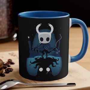 Hollow Reflection Accent Coffee Mug, Gaming Mug, Videogame Indie Mug, Insect Mug, Beetle Cup, Hollow Knight Mug