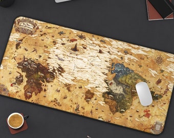Eorzea XIV World Map Desk Mat Mouse Pad, FF14, XIV, Final Mouse Pad