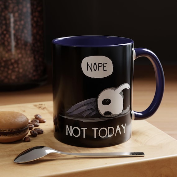 Not Today Hollow Accent Coffee Mug, Gaming Mug, Videogame Indie Mug, Insect Mug, Beetle Cup, Hollow Knight Mug