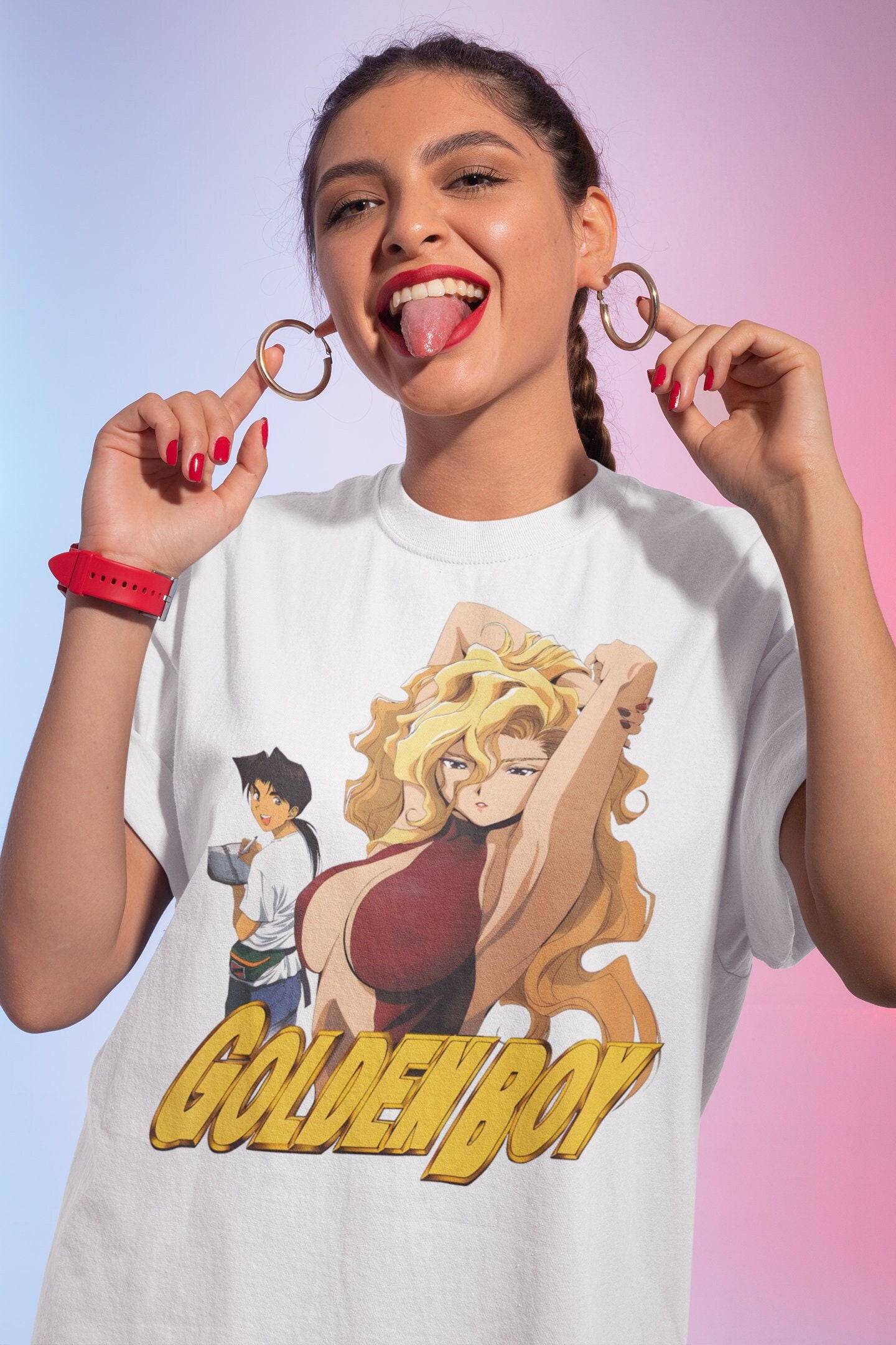 Golden Anime Unisex Graphic Tee, Madame President Kintaro Oe Manga Waifu T-Shirt, Golden Boy Tee
