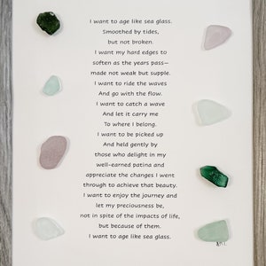 Age Like Seaglass /Handmade Art Gift/Beach Vibes/Friend Gift/Retirement Gift/ Sea Glass Wall Art/Gift for Wife/ Sea Glass Wall Art