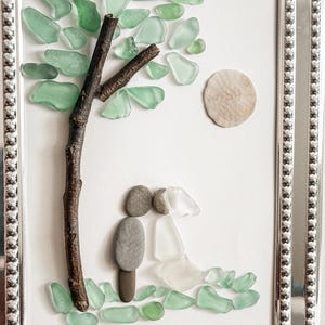 Personalized Wedding Gift | Bride & Groom Gift | Wedding or Anniversary Gift | Genuine Sea Glass | Sea Glass Art | Ocean Lover Gift