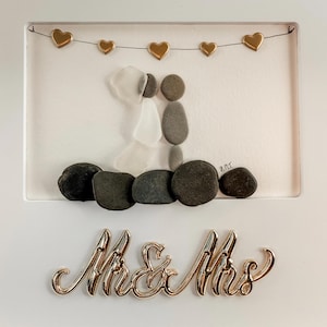 Personalized Wedding Gift | Bride & Groom Gift | Wedding or Anniversary Gift | Genuine Sea Glass | Sea Glass Art | Ocean Lover Gift