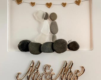 Personalized Sea Glass Wedding Gift | Framed Beach Art