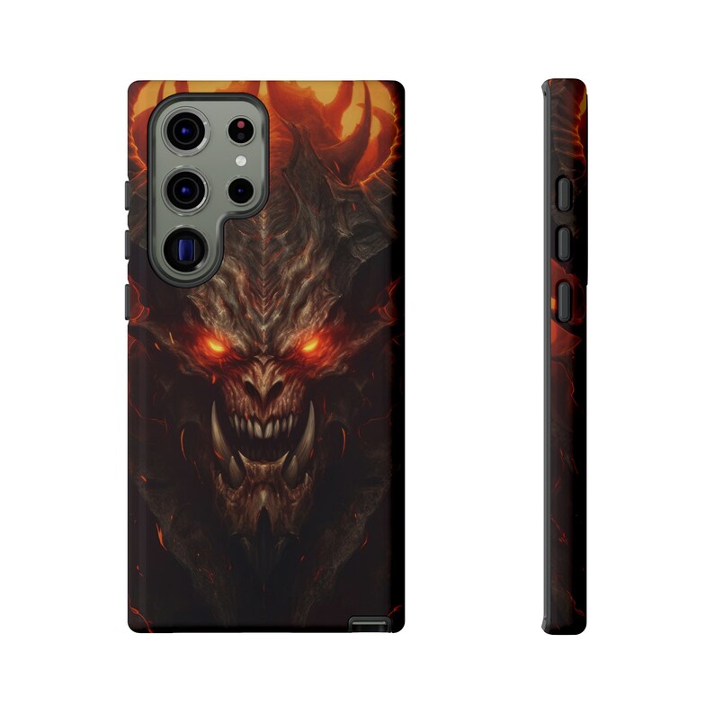 Inferno Dragon's Visage Glowing Scales Phone Case for Etsy