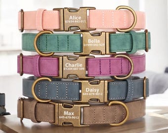 Personalized Cat Collar with Custom ID Tag, Metal Buckle