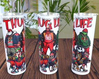 Thug Life Christmas, Thug Life, Movie characters, Thug Life, Christmas, funny Christmas, Digital Download 20oz Straight Tumbler design