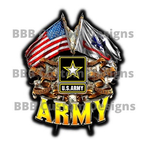 All 5 Png Files / Double Flag Eagle US Air Force / Army / USMC / Navy /  Pow / Mia / 20oz Tumbler design for Sublimation / Black silhouette