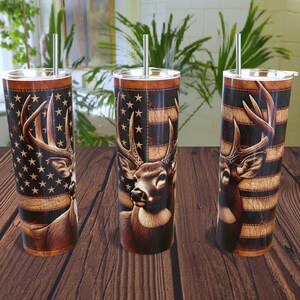 Deer / Hunting / Buck / American Flag / Camouflage  20oz Tumbler designs