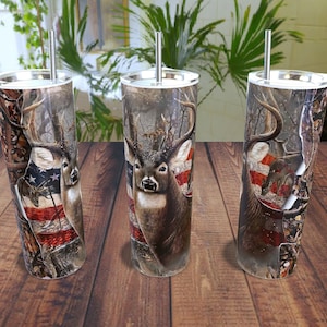 Deer / Hunting / Buck / American Flag / Camouflage 2  20oz Tumbler designs
