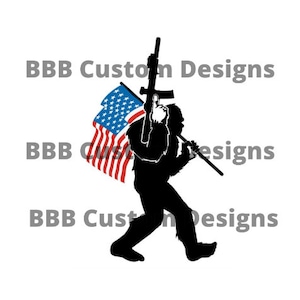 PNG & SVG CUT File Bigfoot 2nd Amendment Right To Bear Arms, Bigfoot Usa American Flag
