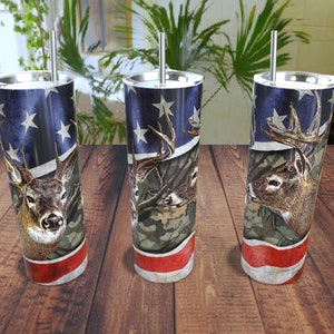 Deer / Hunting / Buck / American Flag / Camouflage  20oz Tumbler designs