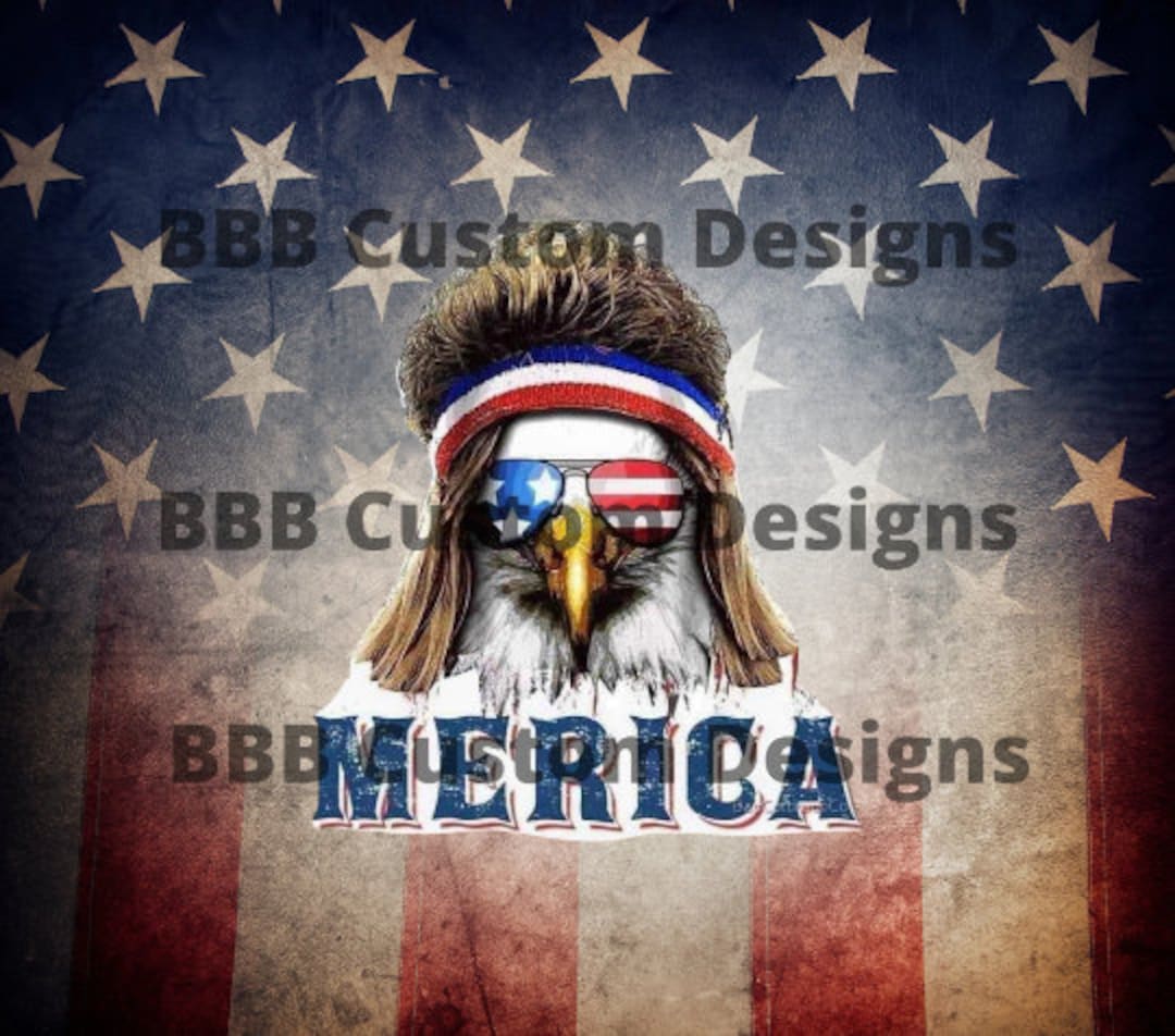 MERICA / Bald Eagle / American Flag / Mullet 20oz Tumbler Design Etsy