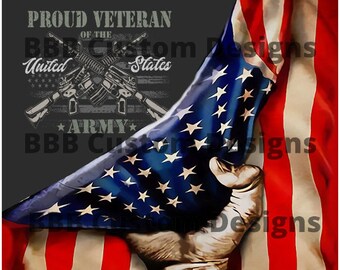 American Veteran / American Soldier / American Flag / Proud Army Vet 20oz Tumbler design 20oz Tumbler design