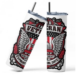 Soy un veterano mi juramento de alistamiento no tiene fecha de caducidad Diseño de vaso de 20 oz