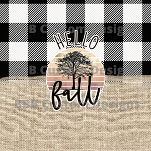 Hello Fall / Buffalo Check / Burlap  20oz Tumbler designs