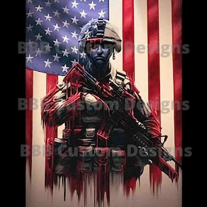 American Soldier / Flag / Army / USMC / Navy /  Pow / Mia / 20oz Tumbler design for Sublimation