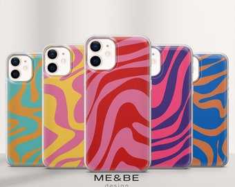 Bunte Linie Handyhülle Abstrakte Kunst Cover iPhone 14 Pro, 13, 12, 11, XR, 8+, 7 & Samsung S21, A50, A51, A53, Huawei P20, P30 Lite