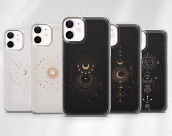 Coque Astrologie Zodiac Céleste pour iPhone 14 Pro, 13, 12, 11, XR, 8+, 7 et Samsung S21, A50, A51, A53, Huawei P20, P30 Lite