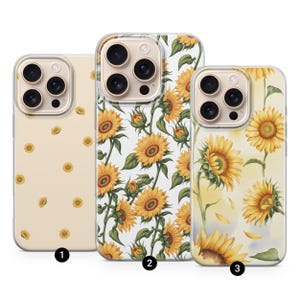 Aesthetic Sunflower Phone Case Flower Art Cover for iPhone 15 Pro Max, 14 Plus, 13, 12, 11, XR, XS, Samsung S23, S22, A54, A53, Pixel 8, 7