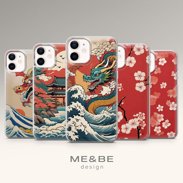 Japanese Style Phone Case Aesthetic Cover Korean for iPhone 15 Pro Max, 14 Plus, 13, 12, 11, XR, XS & Samsung S23, S22, A54, A53, Pixel 8, 7