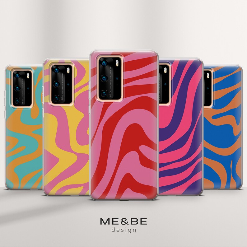 Bunte Linie Handyhülle Abstrakte Kunst Cover iPhone 14 Pro, 13, 12, 11, XR, 8, 7 & Samsung S21, A50, A51, A53, Huawei P20, P30 Lite Bild 9