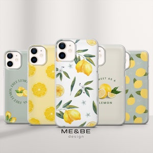 Lemon Tree Phone Case Citrus Pattern Cover fit for iPhone 14 Pro, 13, 12, 11, XR, 8+, 7 & Samsung S21, A50, A51, A53, Huawei P20, P30 Lite