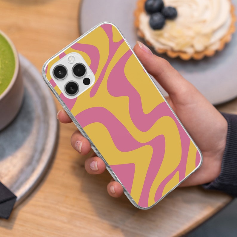 Bunte Linie Handyhülle Abstrakte Kunst Cover iPhone 14 Pro, 13, 12, 11, XR, 8, 7 & Samsung S21, A50, A51, A53, Huawei P20, P30 Lite Bild 2