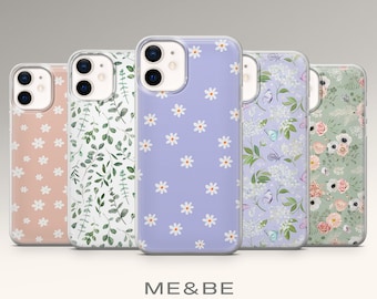 Coque de portable marguerite motif fleurs pastel pour iPhone 15 Pro Max, 14 Plus, 13, 12, 11, XR, XS et Samsung S23, S22, A54, A53, Pixel 8, 7
