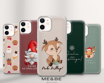 Frohe Weihnachten Phone Case Aesthetic Cover for iPhone 14 Pro, 13, 12, 11, XR, 8+, 7 & Samsung S21, A50, A51, A53, Huawei P20, P30 Lite