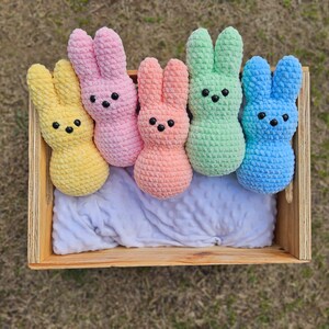 Handmade Crocheted Bunny Peeps/Crocheted Bunny Peeps/Easter Bunny Peeps/Handmade Peeps