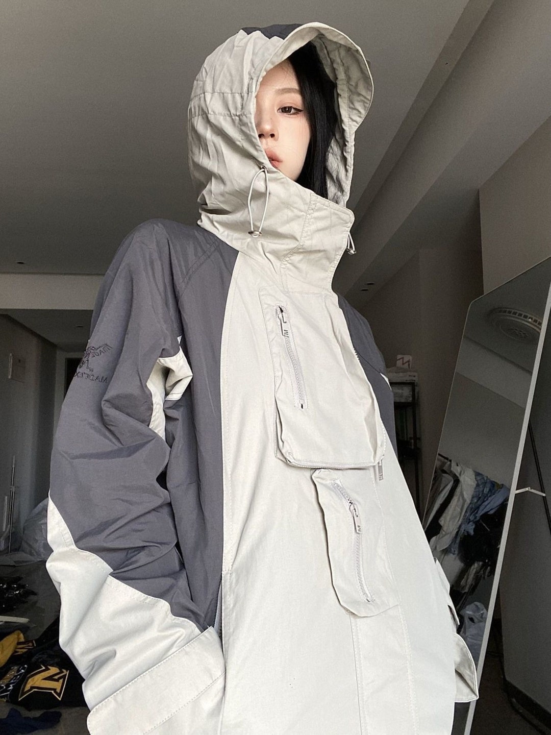 Y2k Women's Hooded Streetwear Jacket Waterproof Oversize - Etsy