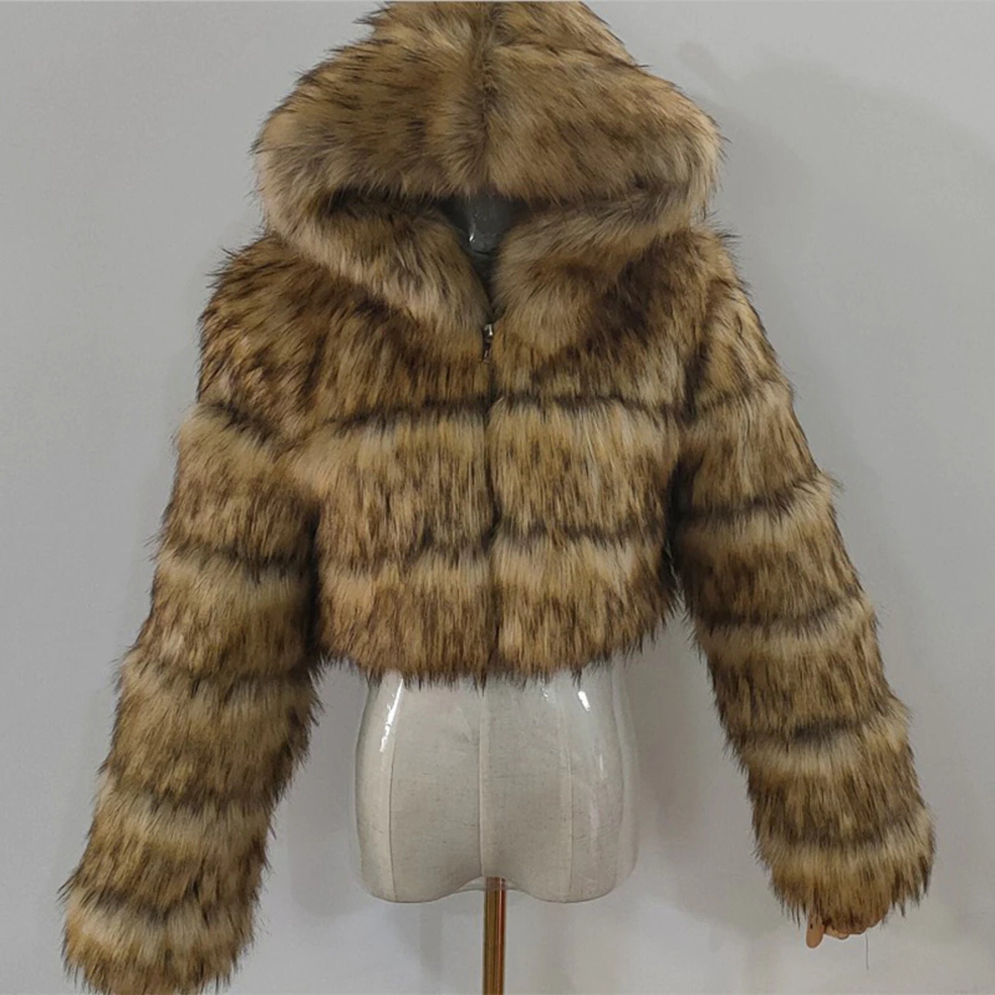 High Quality Furry Cropped Faux Fur Coats and Jackets Women - Etsy