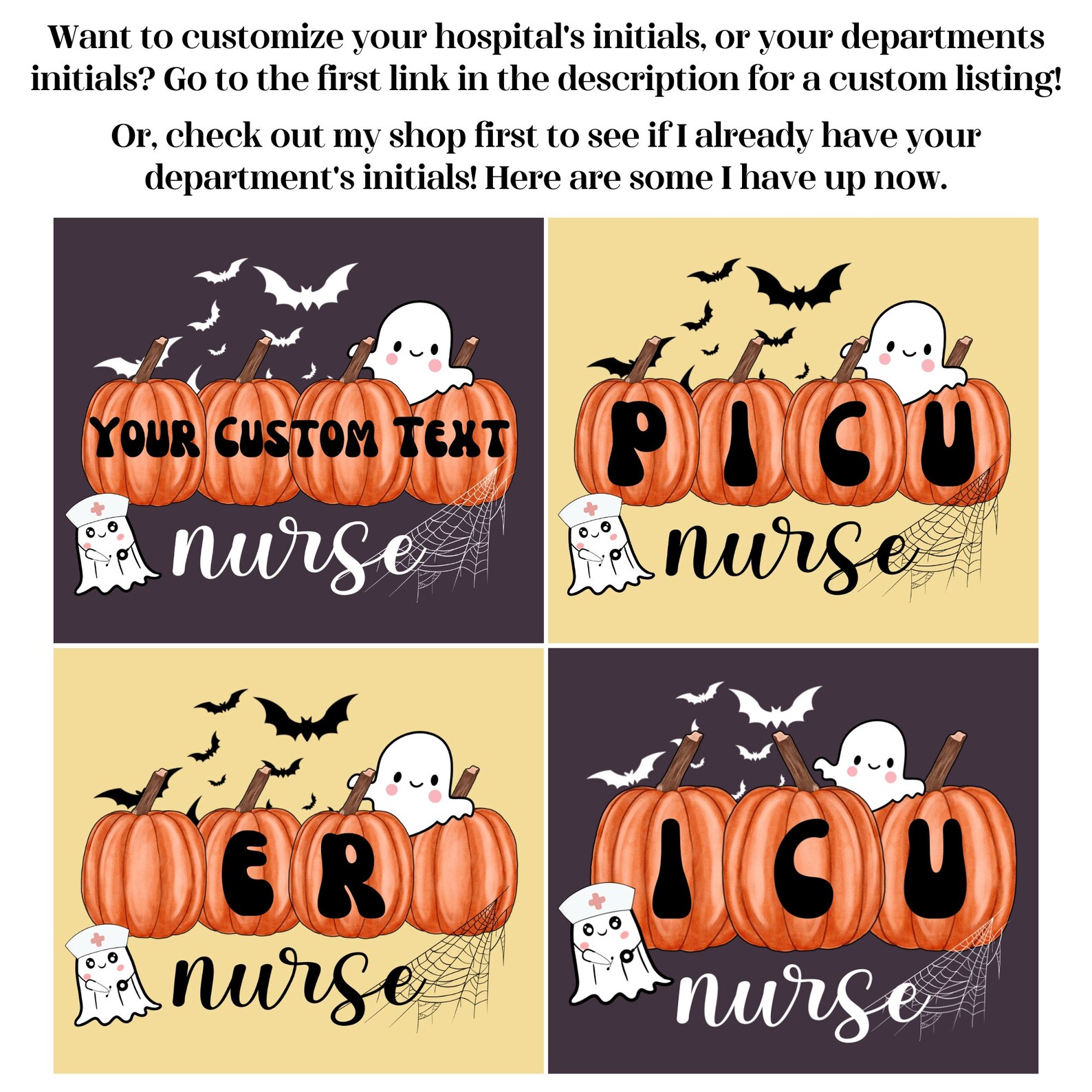 NICU Nurse Halloween SVG PNG With Pumpkins and Ghosts, Halloween Nurse ...