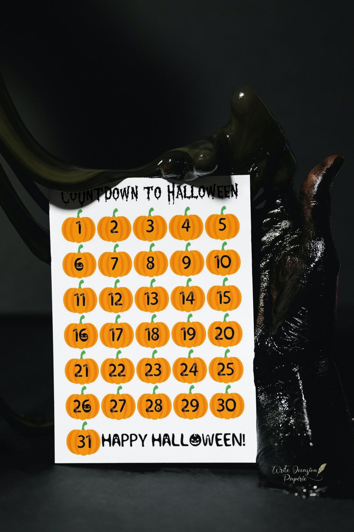 Halloween Countdown Printable Page Halloween at Home Etsy