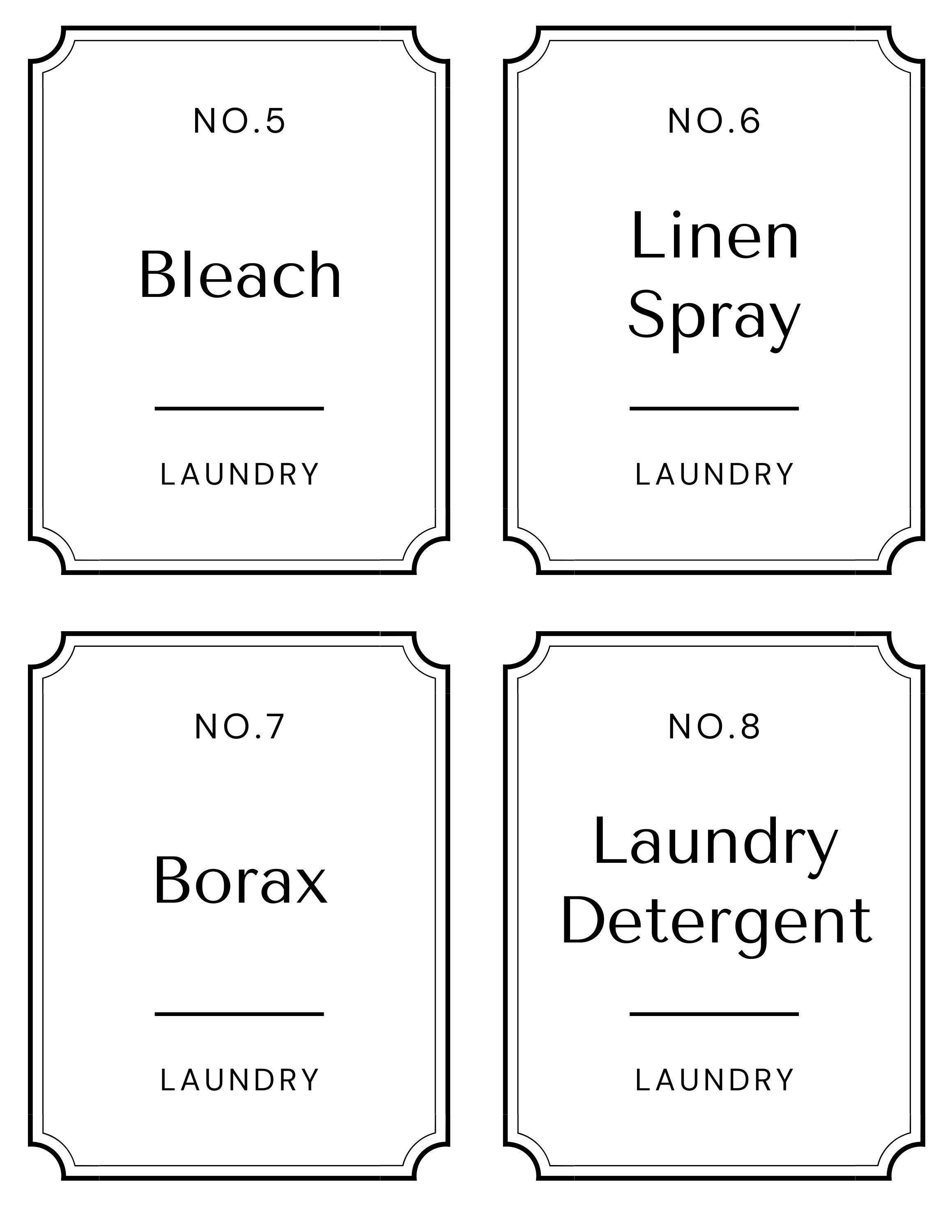 Minimalist White Laundry Labels, Downloadable Laundry Labels, Digital