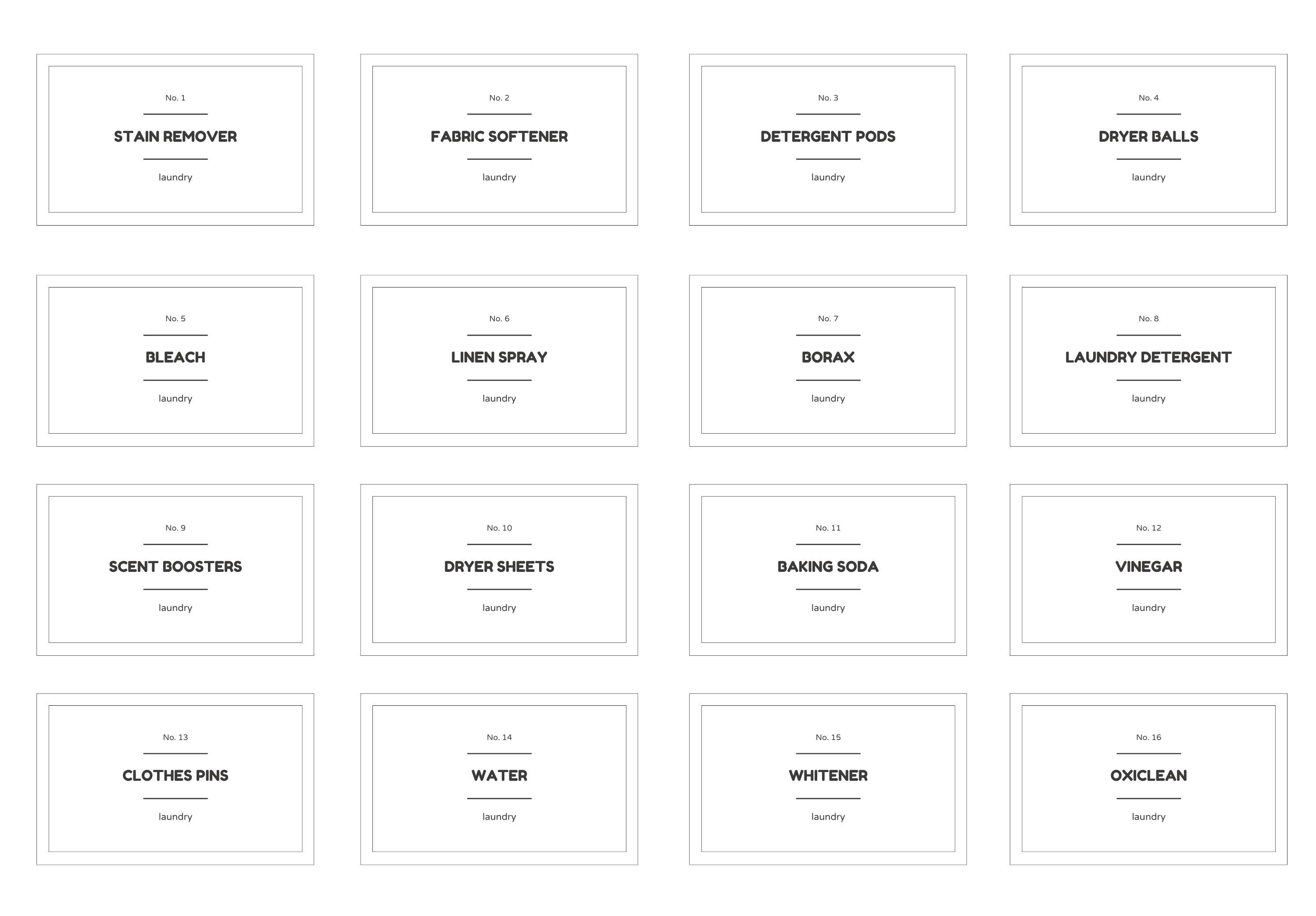 Minimalist White Laundry Labels, Downloadable Laundry Labels, Digital ...