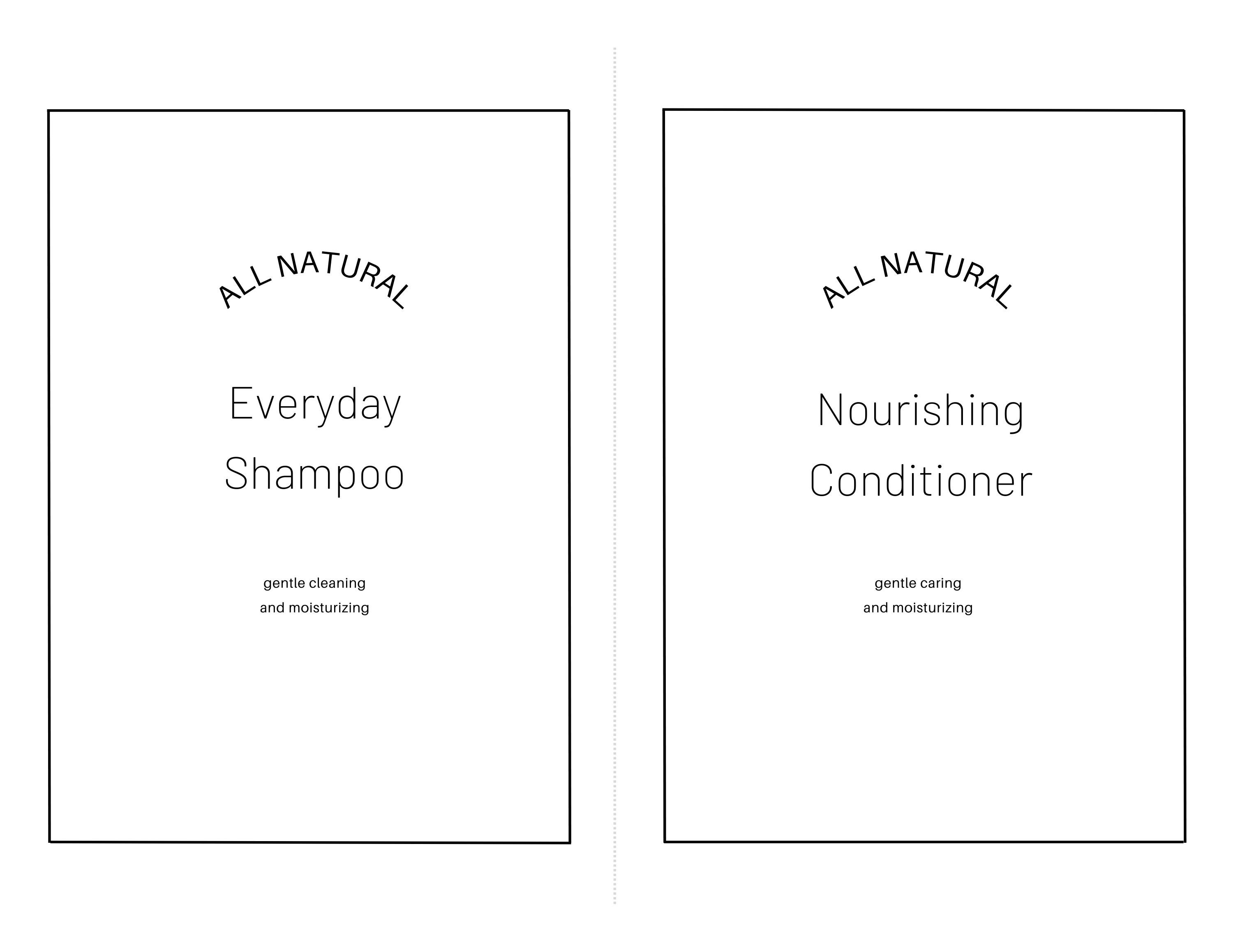 Minimalist Shampoo & Conditioner Labels, MULTIPLE FONTS Printable
