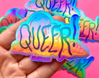 Queer holografisk vinylklistermärke