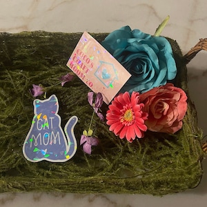 Cat Mom Holographic Sticker