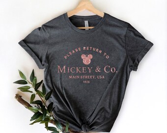 Return to Mickey & Co Shirt,Disney Shirt for Women,Disney Mickey Silhouette Shirt,Tshirt for Kids,Disney Glitter Minnie Shirt,Disney 2024